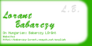 lorant babarczy business card